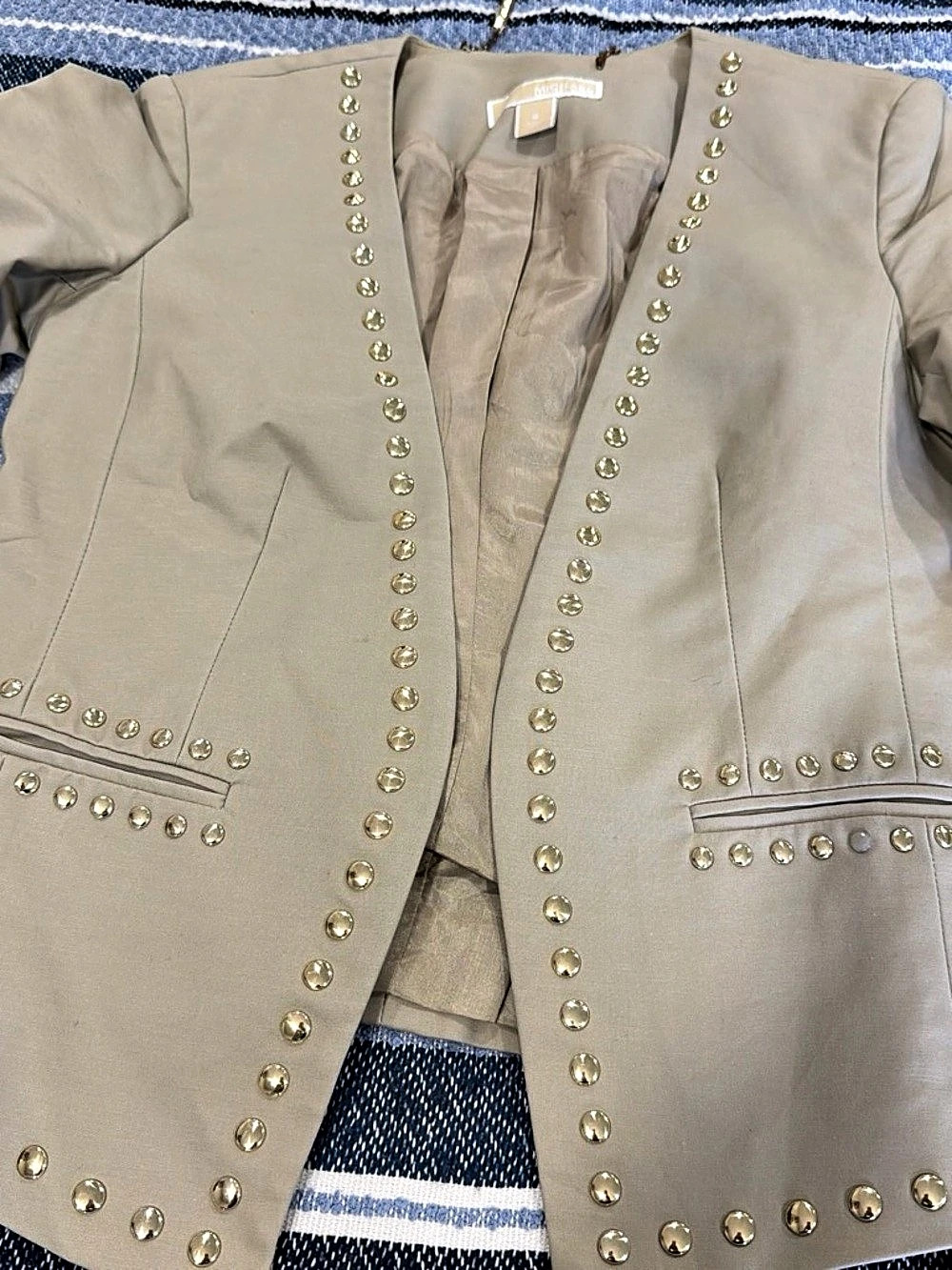 Michael Kors Studded Blazer in Beige Size 4